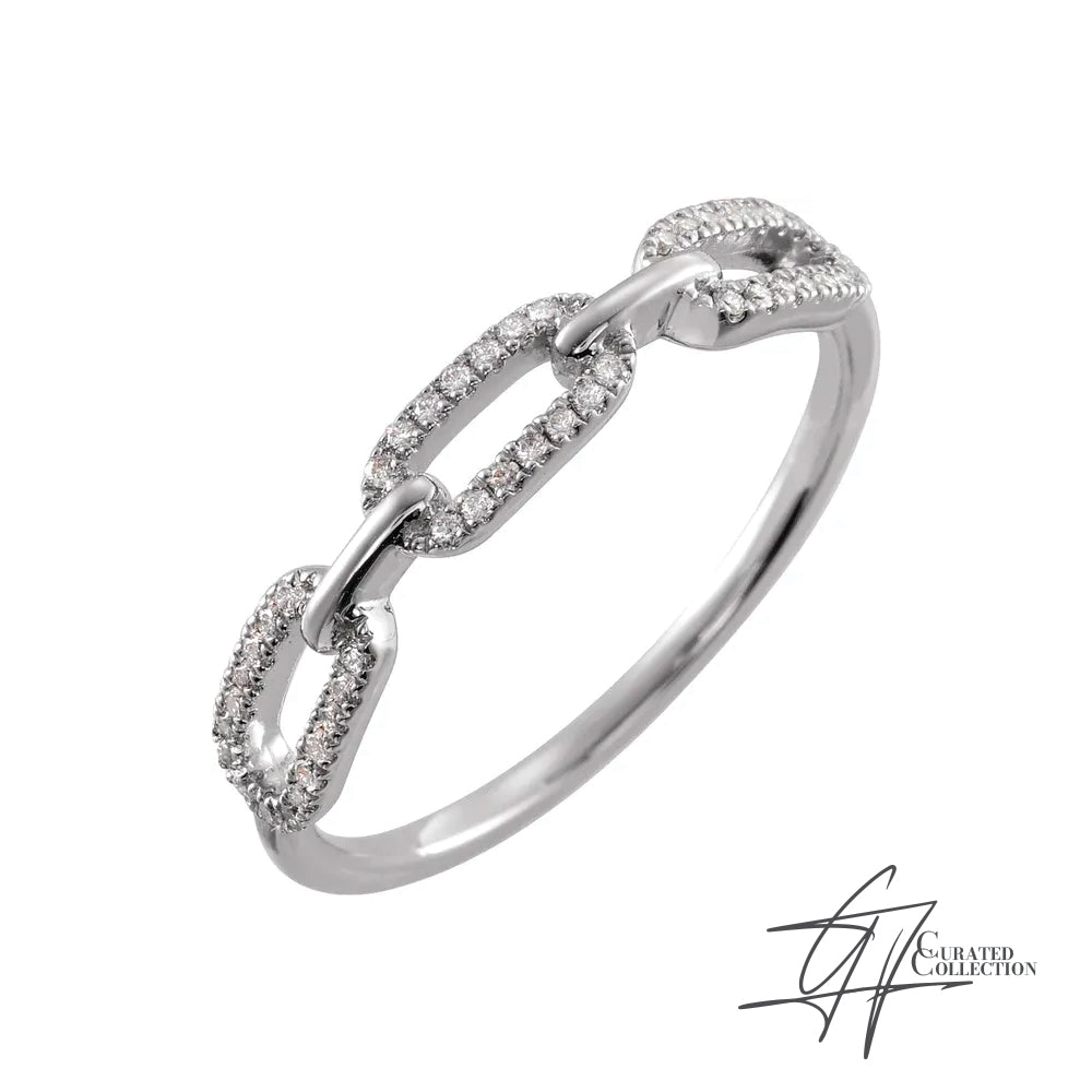 Gradiance Jewelry women's 14KT white gold and diamond Link Ring from our Curated Collection.