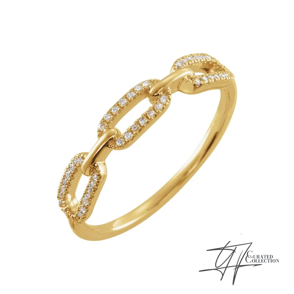 Gradiance Jewelry women's 14KT yellow gold and diamond Link Ring from our Curated Collection.