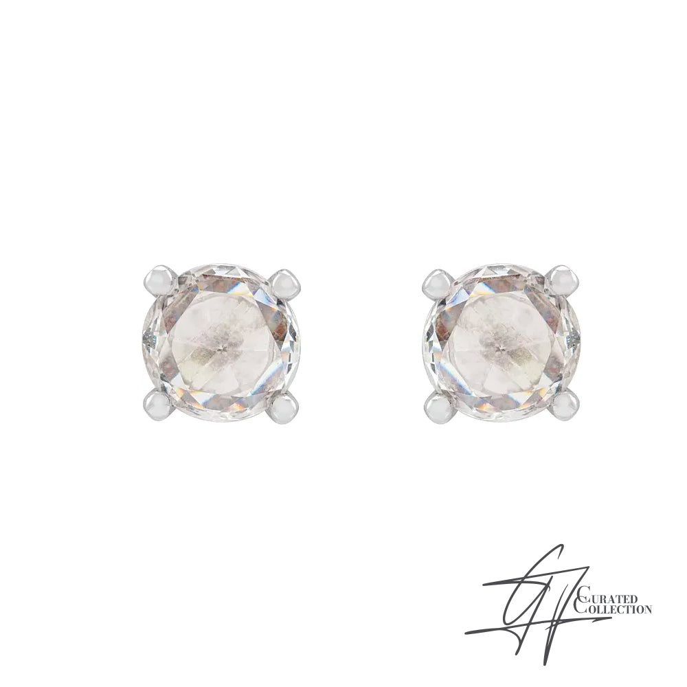 Gradiance Jewelry women's 14KT white gold Rose Cut Diamond Before Roses Stud Earrings from the Curated Collection.