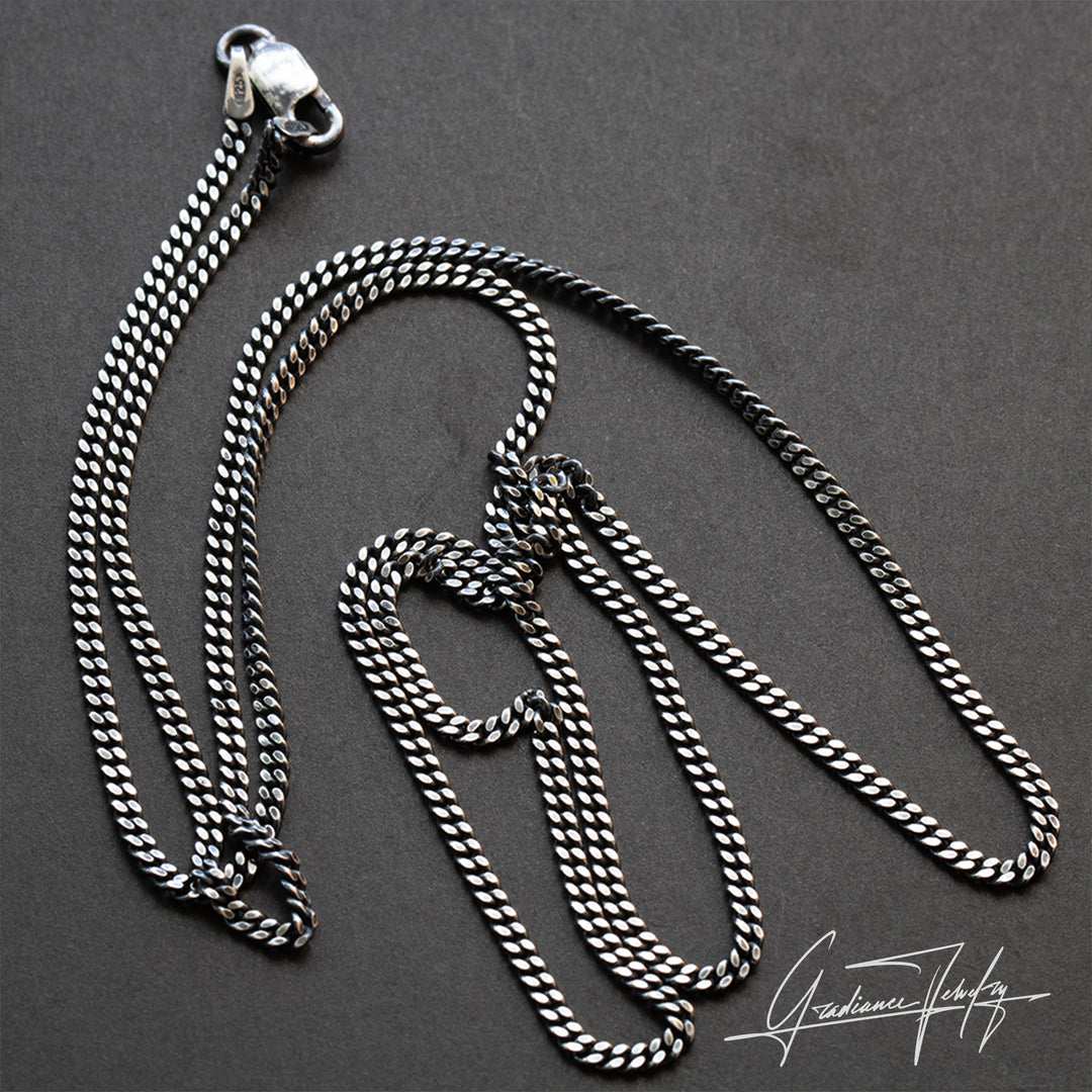 Gradiance Jewelry men's oxidized silver chain from the Relic Collection.